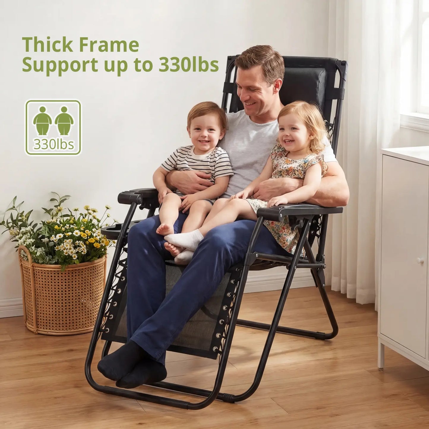 VOWNER 2PCS Folding Zero Gravity Chair Outdoor,Recliner with Adjustable Positions,Canopy Shade, Headrest,Tray