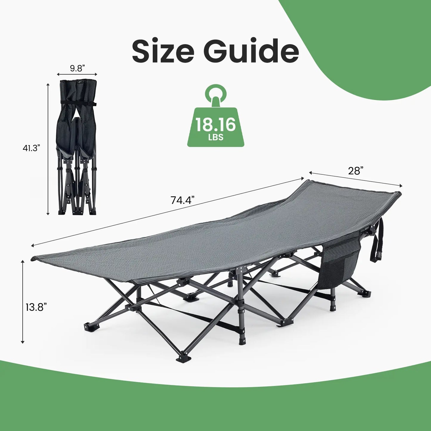 Folding Camping Cot with Mattress, Heavy Duty Folding Sleeping Cot, Portable Bed Cots for Traveling, Camp