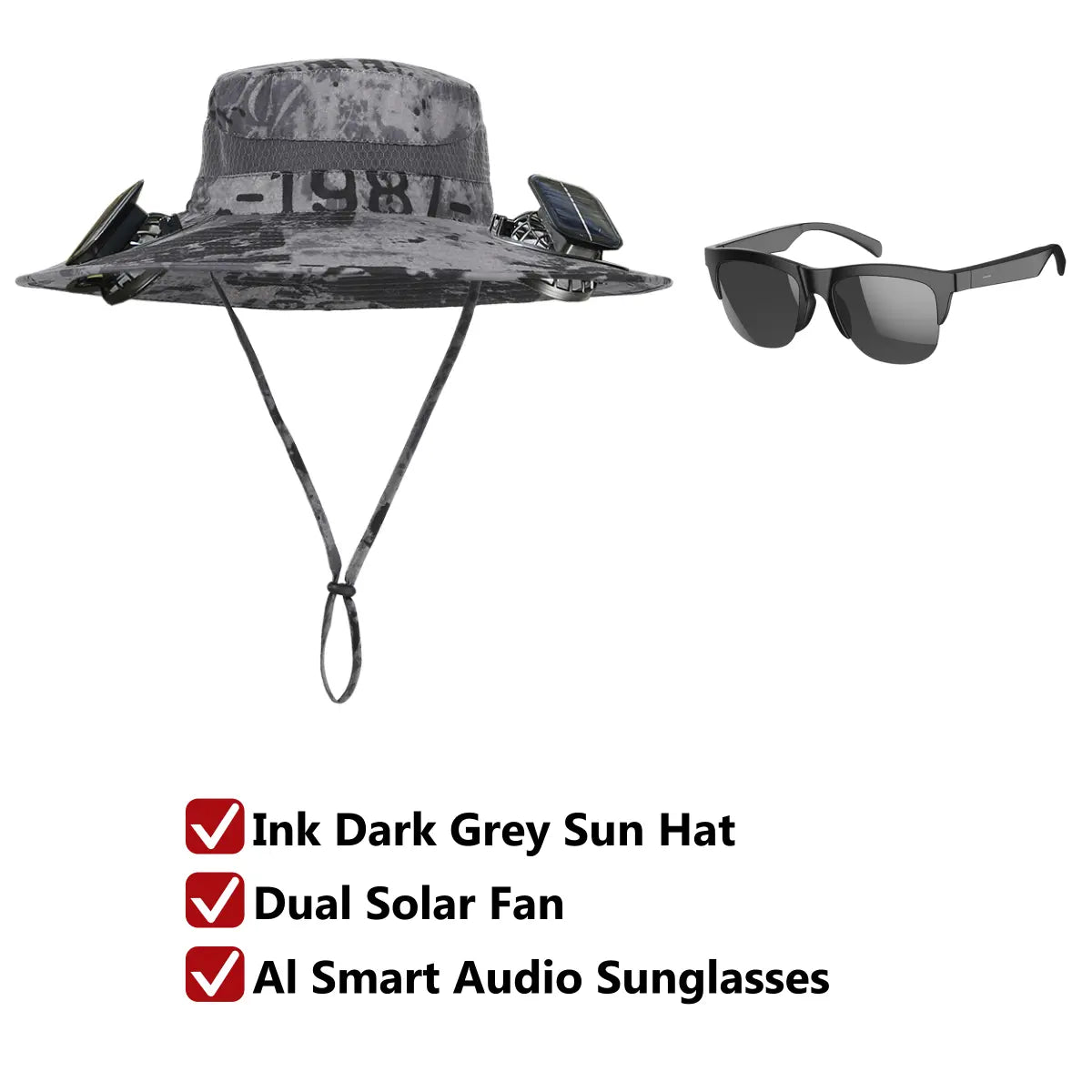 Solar Fan Hat for Men & Women, UPF 50+ Wide Brim Sun Protection Fishing Hat with Built-In Cooling Fan, Dual Power Supply (Solar & USB Rechargeable), Waterproof Outdoor Safari Cap, Breathable Mesh Cooling Gear for Golf, Hiking, Gardening, Camping & Sports