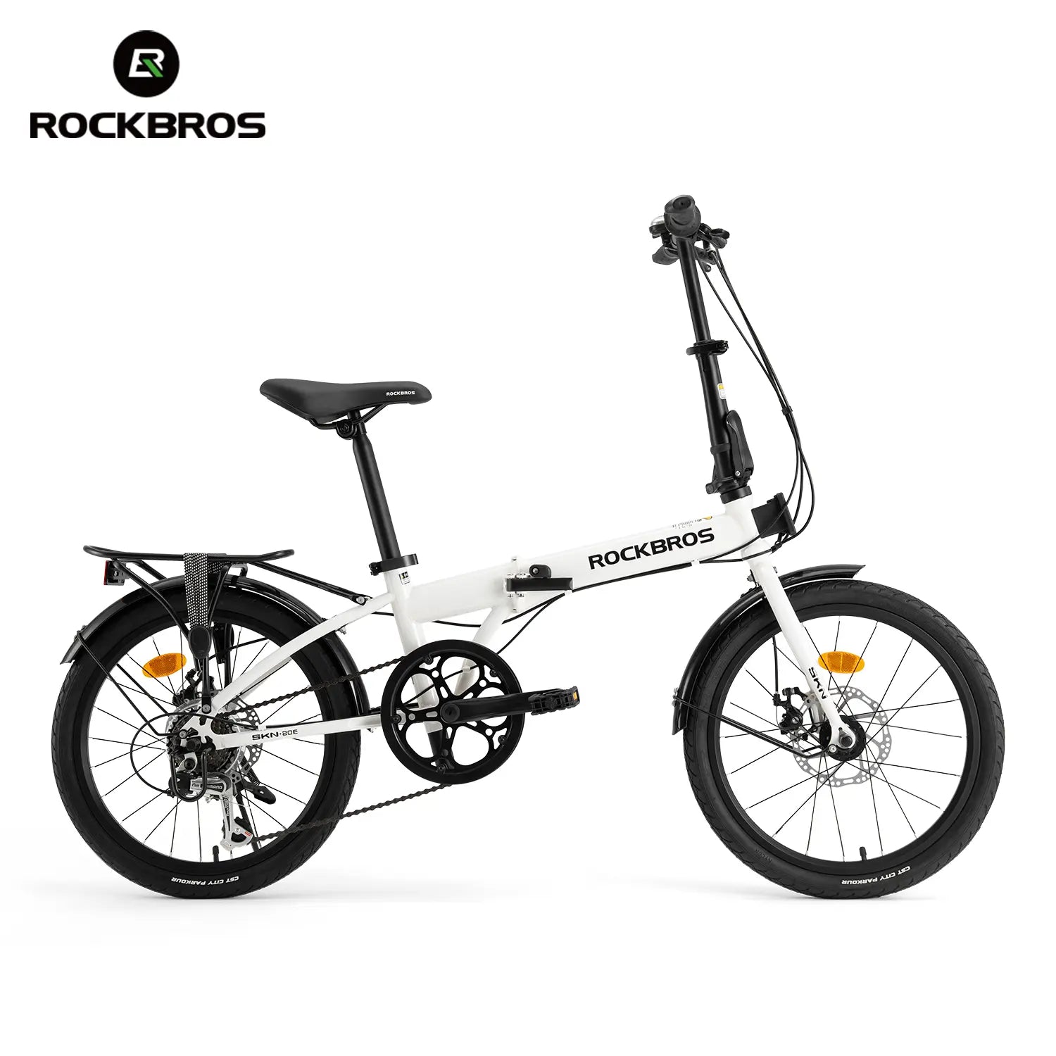 ROCKBROS SKN 20"7 Speed Folding Bike,Steel Frame Disc Brake with Rear Rack